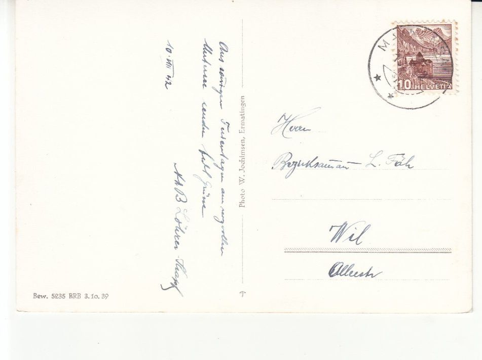 Cartoline postali: Mannenbach Schiff 1942 – Usato da Bürglen TG venduto da StampGraf 1