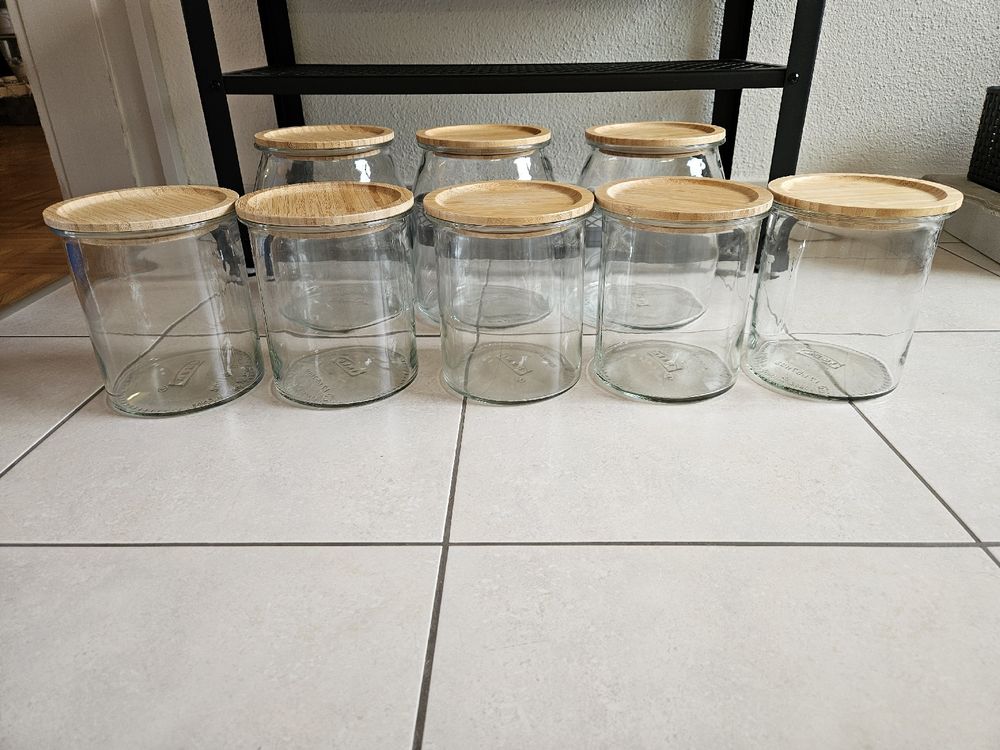 Ikea Vorratsglser mit Bambusdeckel/8 Stck/2 Grssen (Gebraucht) in Baar  fr CHF 5  nur Abholung auf Ricardo kaufen