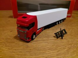 Herpa Scania CS rot/weiss mit Kühlauflieger 1:87
