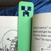 Creeper 3D Printed Bookmark – Green Minecraft Style
