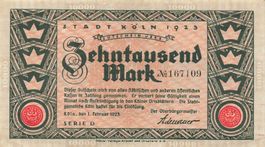 Köln 10000 Mark 01.02.1923 Serie D VZ+-VZ++