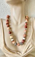 Vintage Rhodochrosit Collier Kugeln 15 mm viel Silber 140g