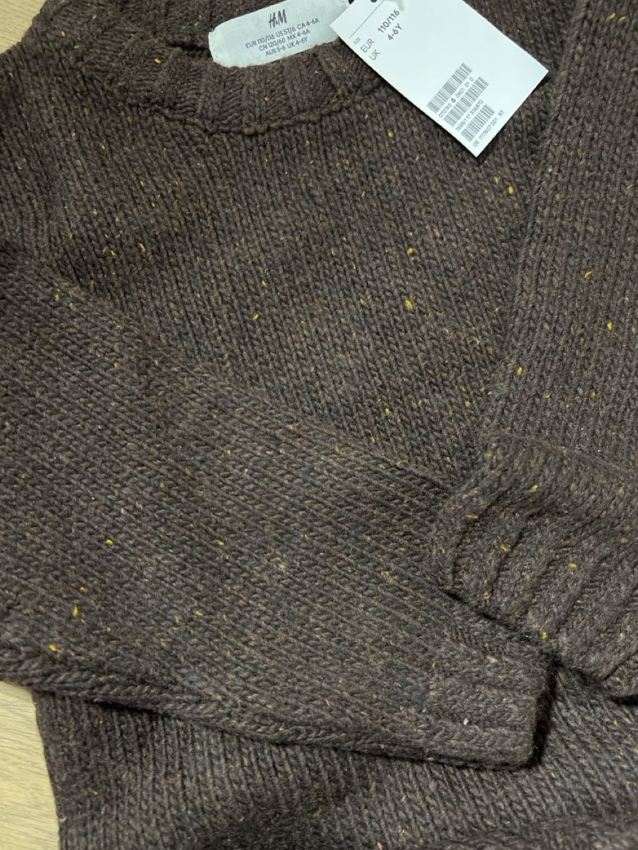 H&M Maglioni & Felpe: Neu: Kinder Woll-Strickpullover Gr 110/116 braun – Nuovo e nell'imballaggio originale da Oensingen venduto da katepe 3