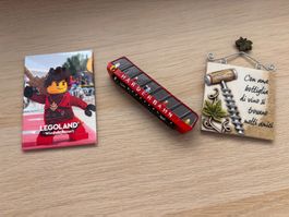 Lot de 3 aimants décoratifs : Legoland, Harderbahn, Vin