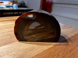 Achat Stein braun geschliffen Halbedelstein gebraucht