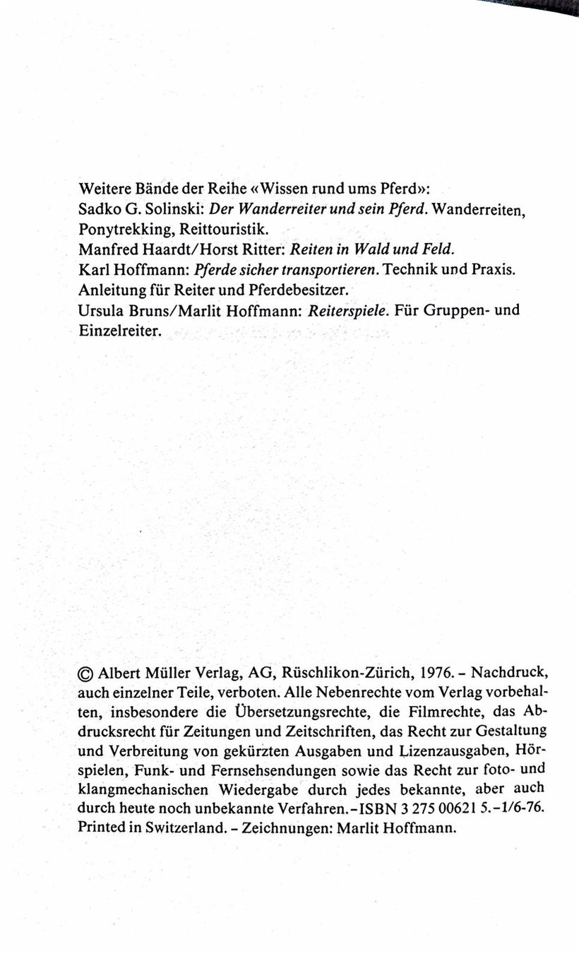 Bücher: Bruns Ursula, Unser Kind ist pferdenärrisch – Neu (gemäss Beschreibung) aus Sarnen von Livres 2
