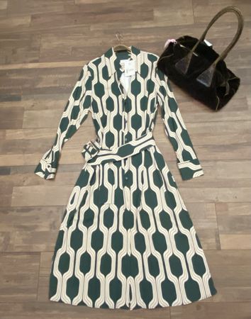 Seidensticker Maxikleid grün offwhite 38/40 neu