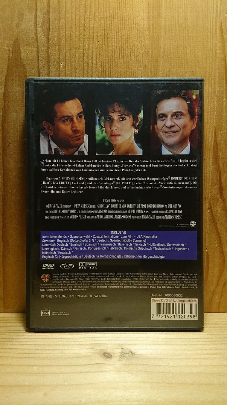 Tutti i DVDs: GOODFELLAS DVD mit Robert De Niro und Ray Liotta – Usato da Wilderswil venduto da Exebub 1