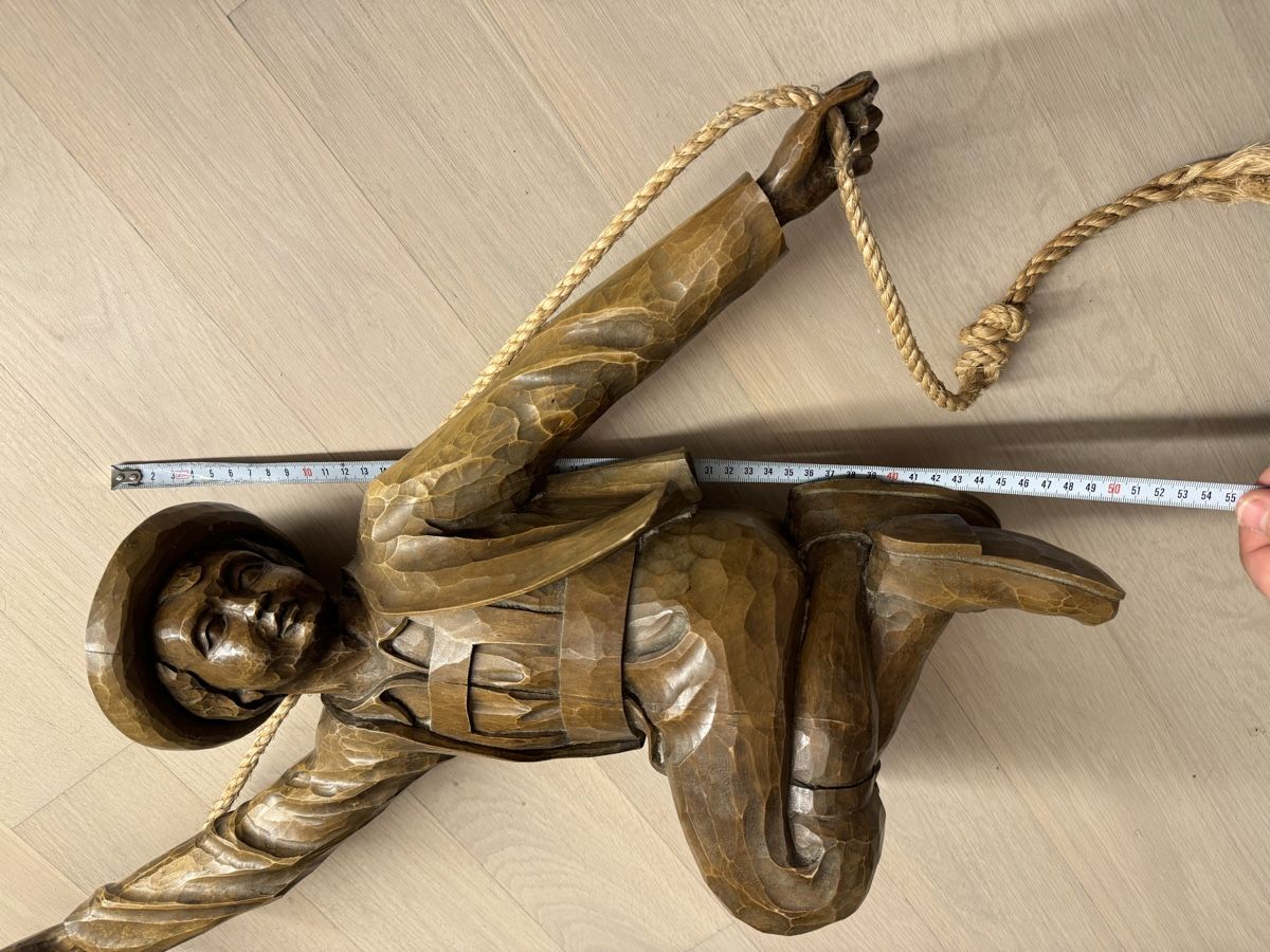 Skulpturen & Statuen: Holzgeschnitzte Abseiler 50 cm, Holzfiguren – Gebraucht aus Morges von SevArt 9