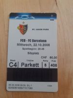FCB-Barcelona Ticket, 22.10.2008, St. Jakob Park Basel!