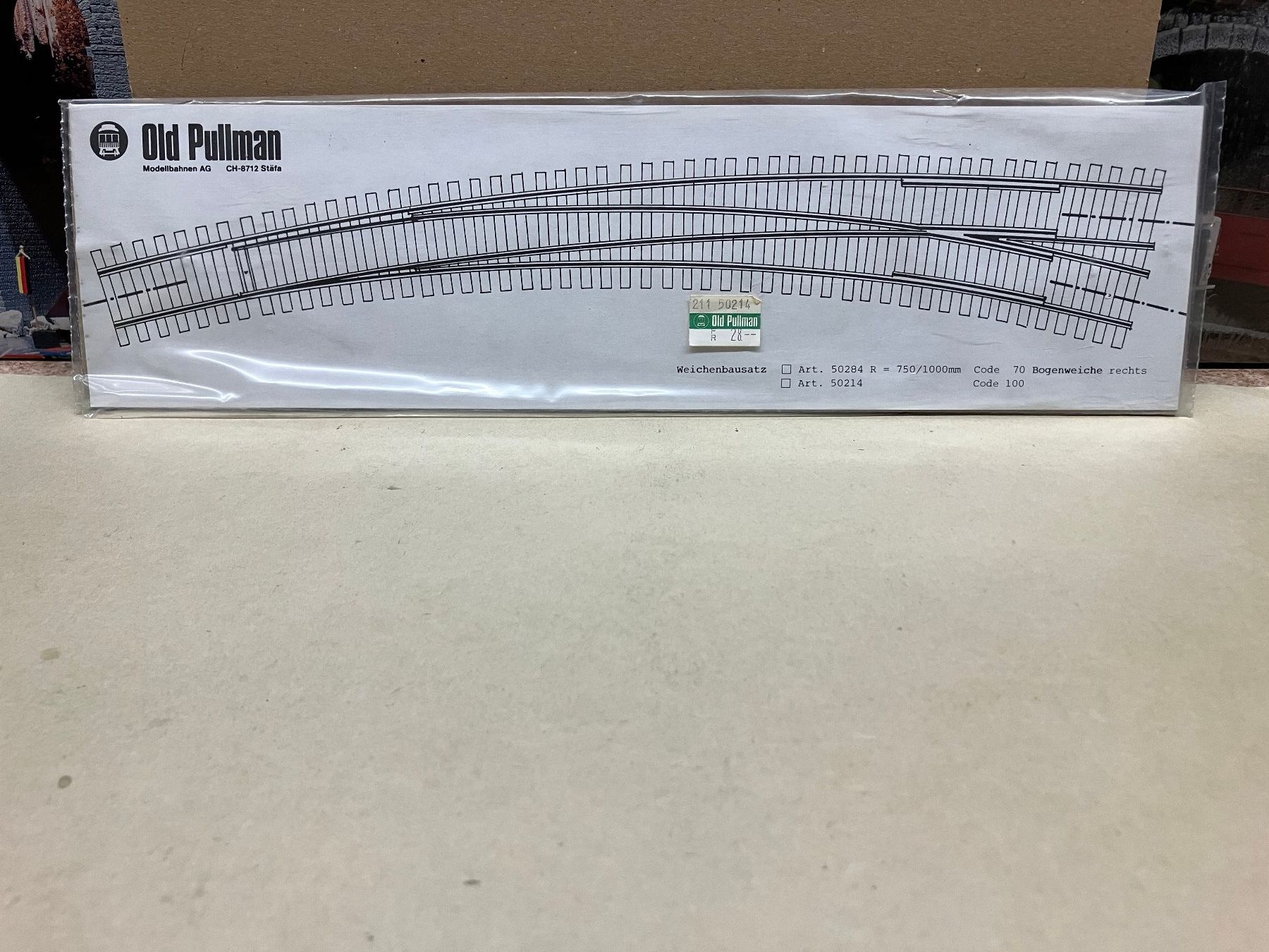 Modellini di ferrovie: Old Pullman 50214 Bausatz Bogenweiche rechts 7° R 75/100cm – Nuovo (secondo la descrizione) da Neuendorf venduto da sitek071