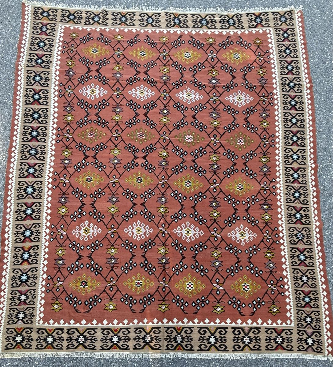 Kelim Teppiche: Schöner Orientteppich Kelim 276x243.cm – Gebraucht aus Büron von Filadefia-888