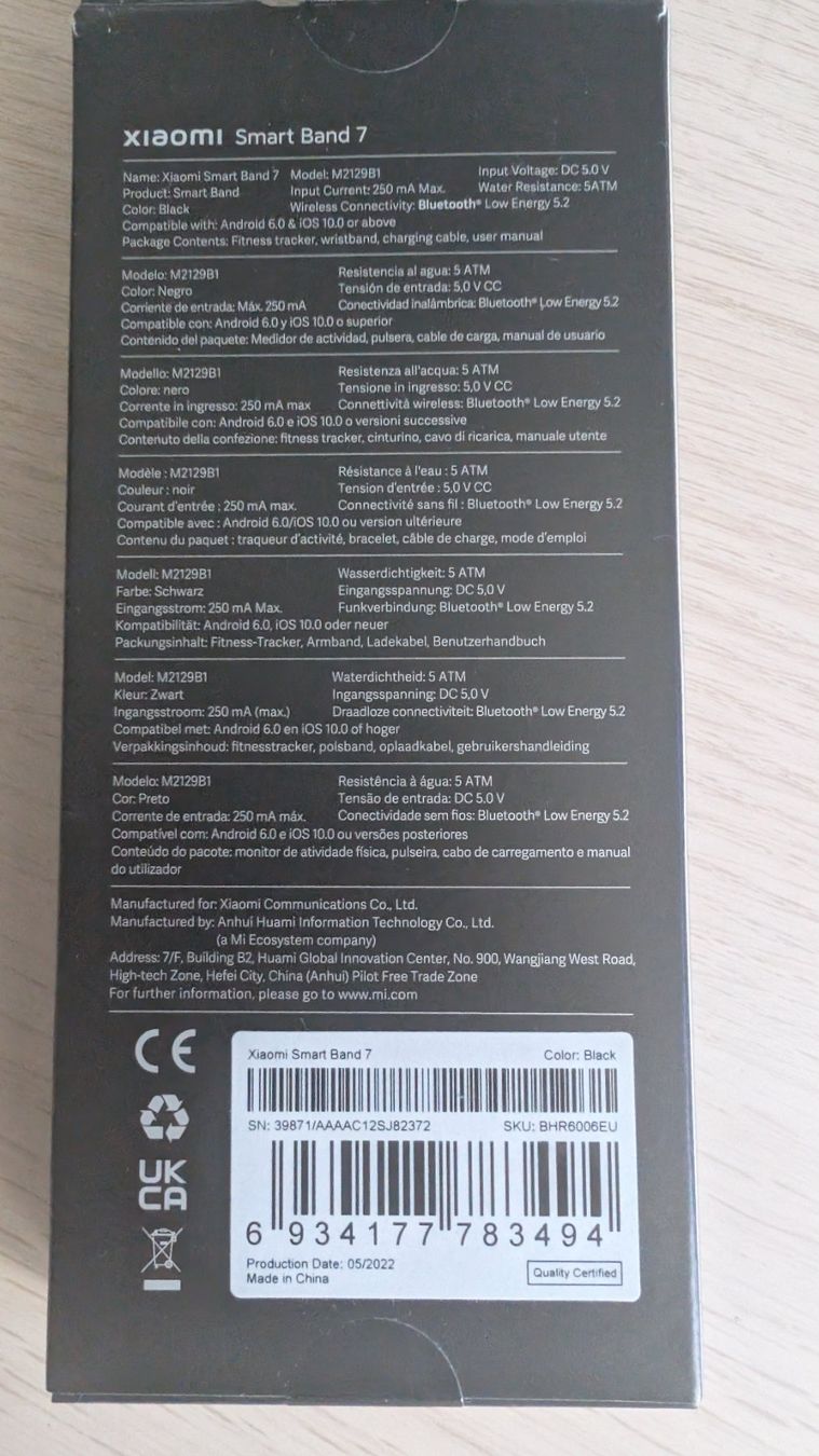 Xiaomi Smartwatch: Xiaomi Smart Band 7 Fitnesstracker mit AMOLED-Display – Usato da Wolhusen venduto da darmil 2
