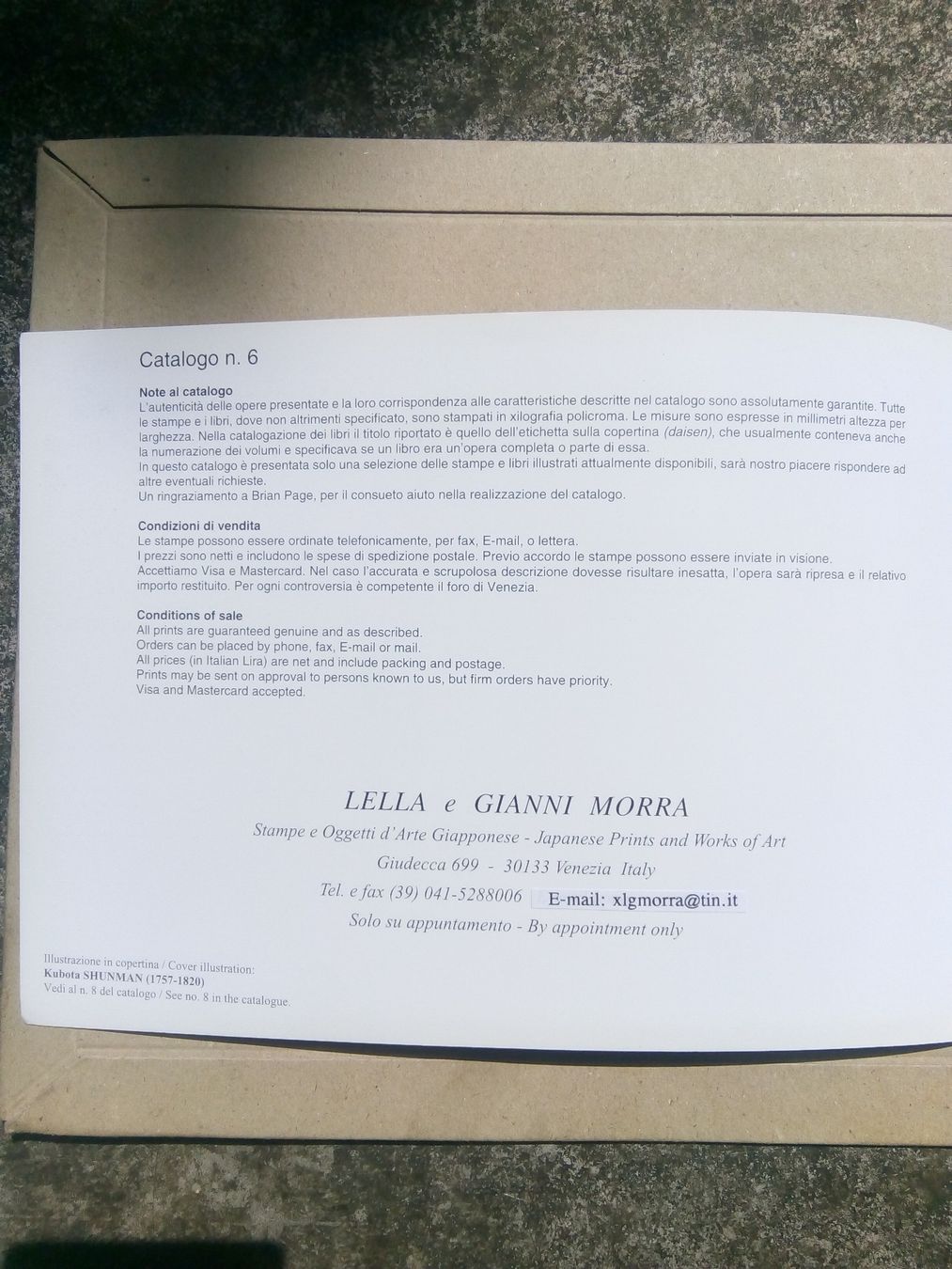Bücher: Stampe e Libri illustration Giapponesi   (Catalogo N.6) – Gebraucht aus St.Galllen von elkaphone 1