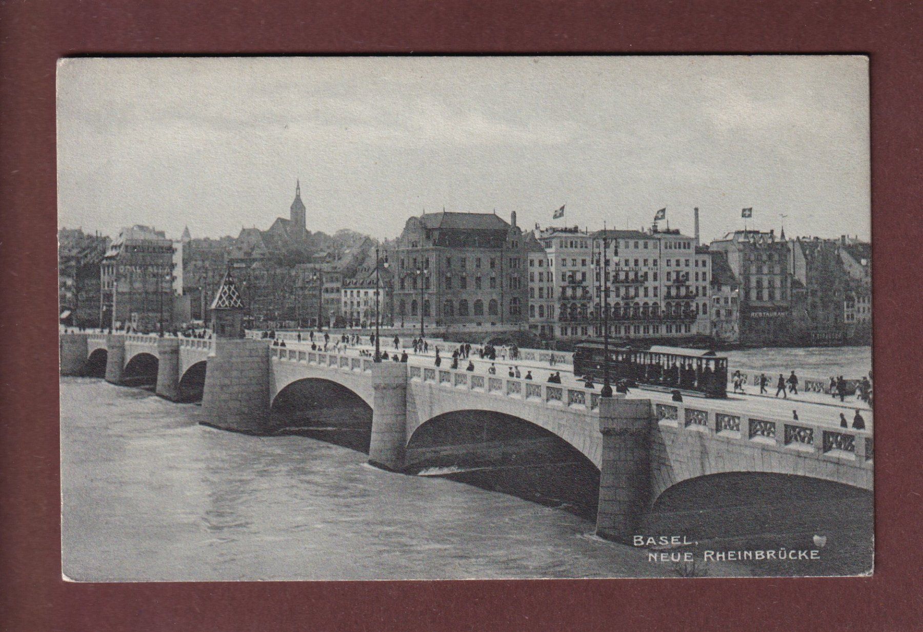 Ansichtskarten: BASEL - Neue Rheinbrücke - Tram – Gebraucht aus Pully von nicecards-shop