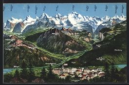 Interlaken, Ortsansicht mit Eiger, Mönc