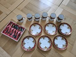 Antikes Mokka-Service Porzellan A. Ottlinger Sevelen