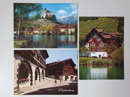 3 ältere Postkarten von Werdenberg SG