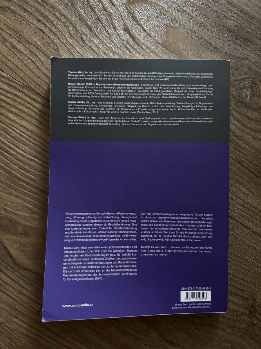 Bücher: Buch Personalmanagement – Neu (gemäss Beschreibung) aus Ruggell von mar_vq6b 1