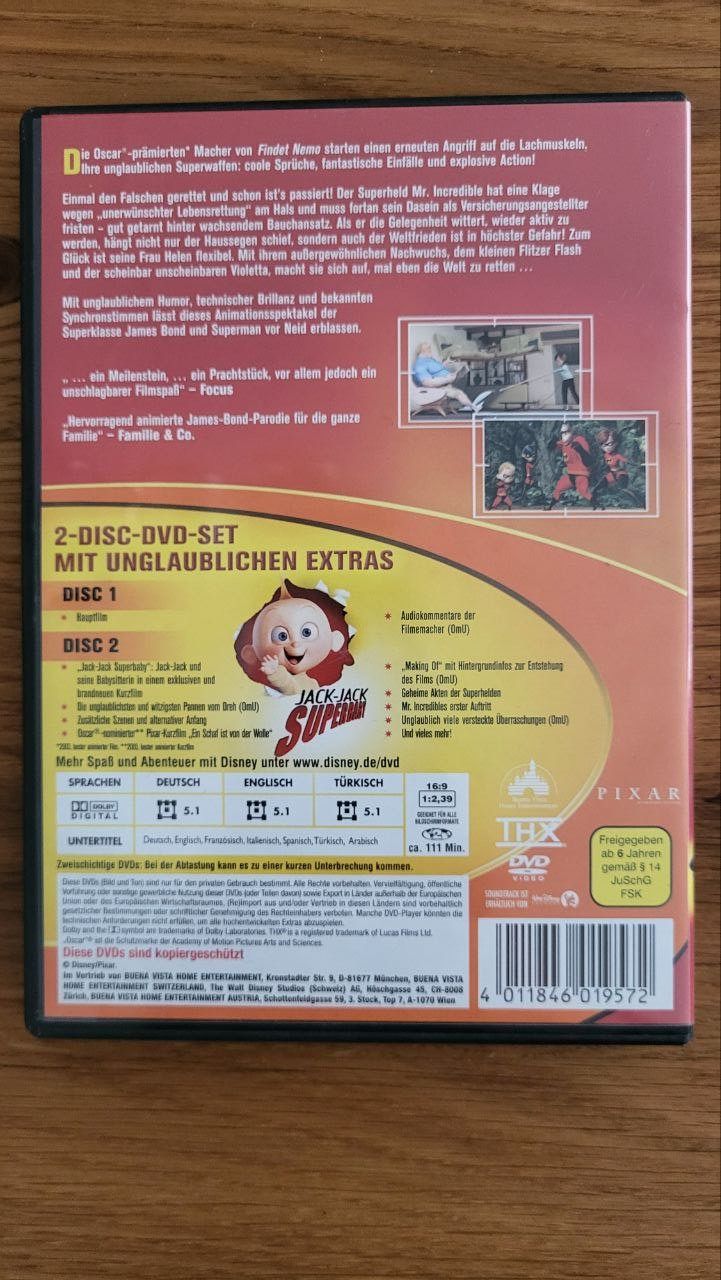 Tutti i DVDs: Die Unglaublichen 2-Disc-DVD-Set – Usato da Suhr venduto da kap_wq5h 1