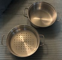 Dampfkocher Topf Edelstahl mit Einsatz neuwertig