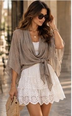 Damen Bolero Strickjacke glitzernd taupe Einheitsgrösse-neu
