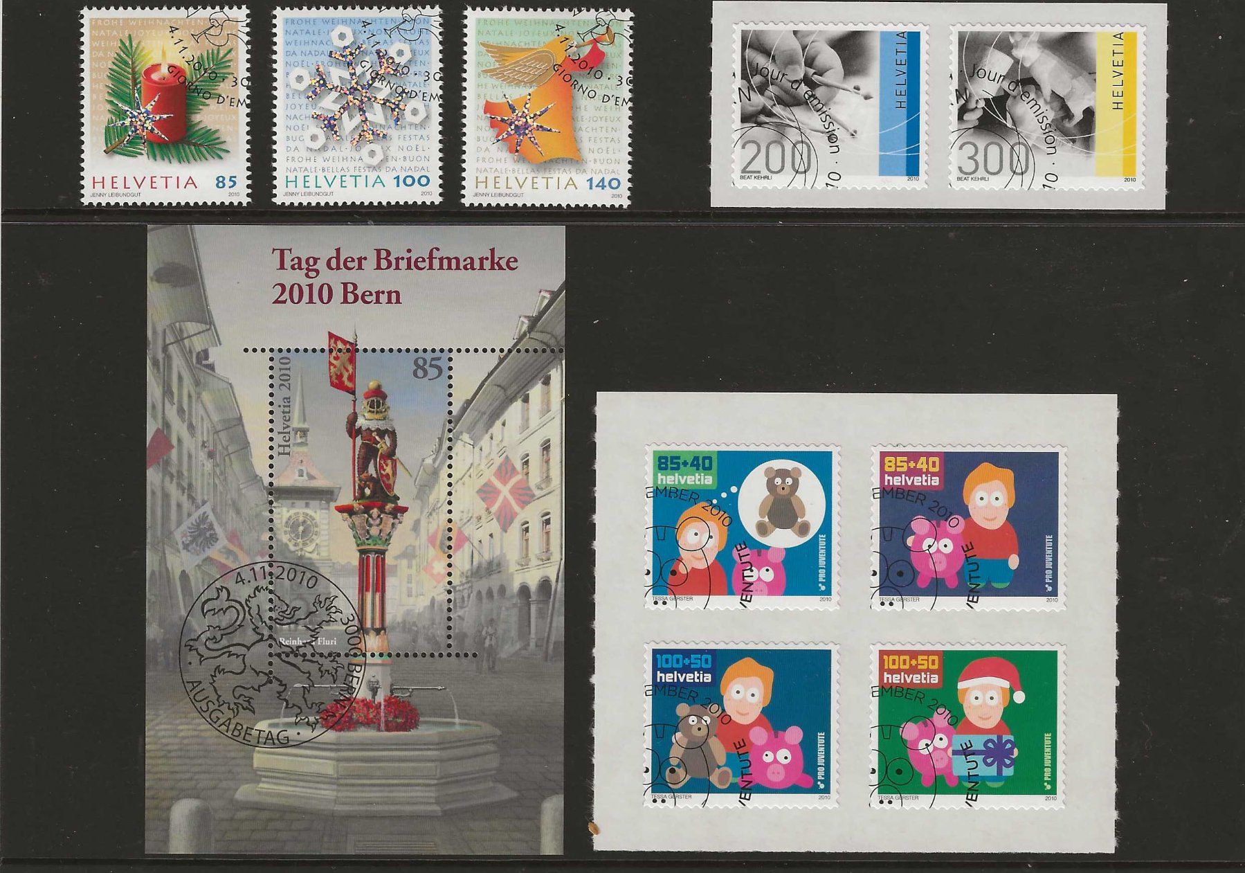 Tutti i francobolli: CH2010 - Timbres CH set 2010/4 1er  jour – Usato da Trélex venduto da Phil_Albert