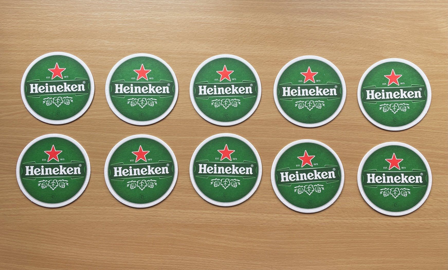 Sottobicchieri: 10er-Set HEINEKEN-Bierdeckel – Nuovo (secondo la descrizione) da Buchs SG venduto da Handyman77