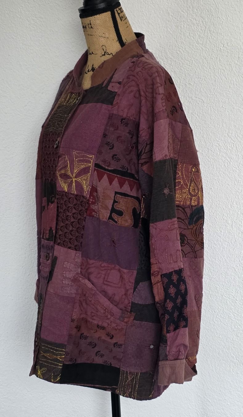 Giacche: Patchwork Jacke im Ethno-Stil, Gr. L/XL – Usato da Rheinsulz venduto da Gilea 2