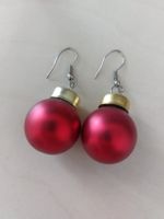Weihnachtliche Ohrringe Christbaumkugeln, Rot