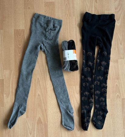 Strumpfhosen - KIDS 4 Stk schwarz und grau Gr 110-116  2xNEU