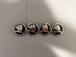 4x Original Skoda Nabenkappen / Felgendeckel Set