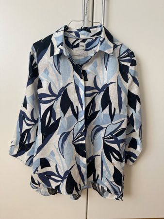 Brax Hemd Damen Grösse 36 blau weiss Leinen