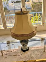 Limoges France Porzellan Tischlampe mit blauem Drachen
