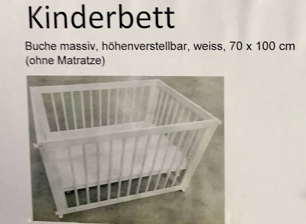 Betten: Neues Massivholz Babybett, weiss – Neu und originalverpackt aus Jonen von 8916 2