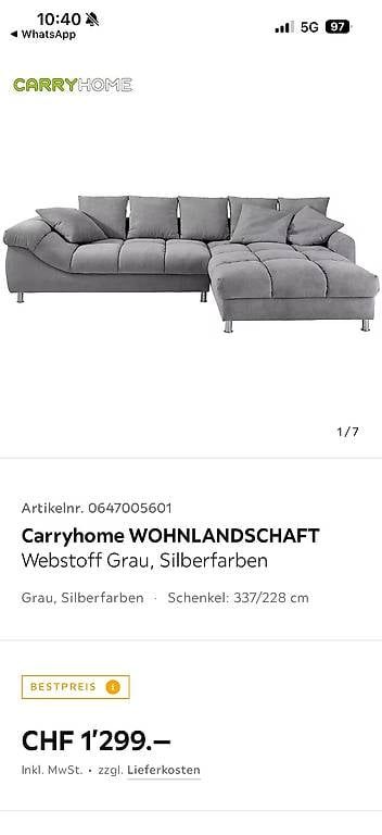 Divani: Neue Carryhome Wohnlandschaft – Nuovo e nell'imballaggio originale da Bützberg venduto da jaael._ 1