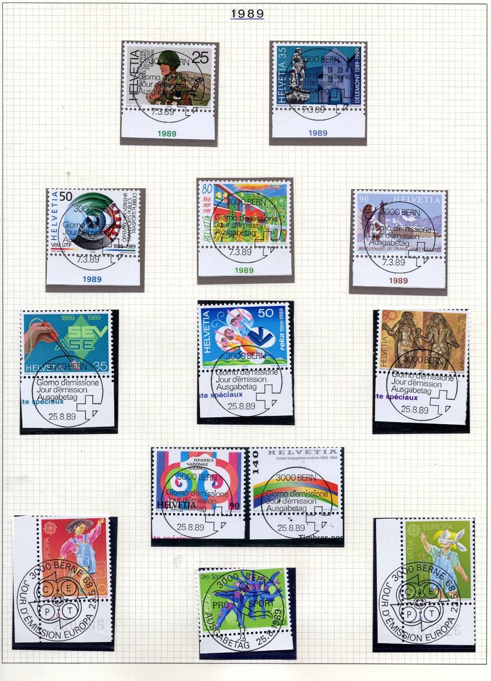 Alle Briefmarken: R2565  /  Collection obl. centrales 1er jour – Neu (gemäss Beschreibung) aus Ste-Croix von MONT-TAGNAC 5