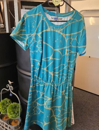 Sommerkleid Gr. 42 Muster Türkis Grün