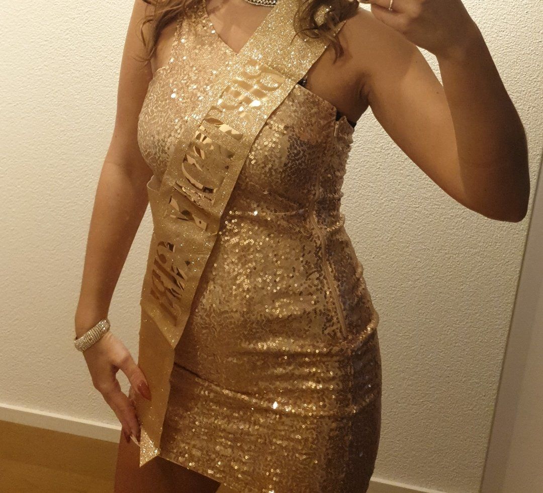 Vestiti: Goldenes Kleid / Abendkleid / Glitzerkleid – Usato da Suhr venduto da jes_rtc9 2