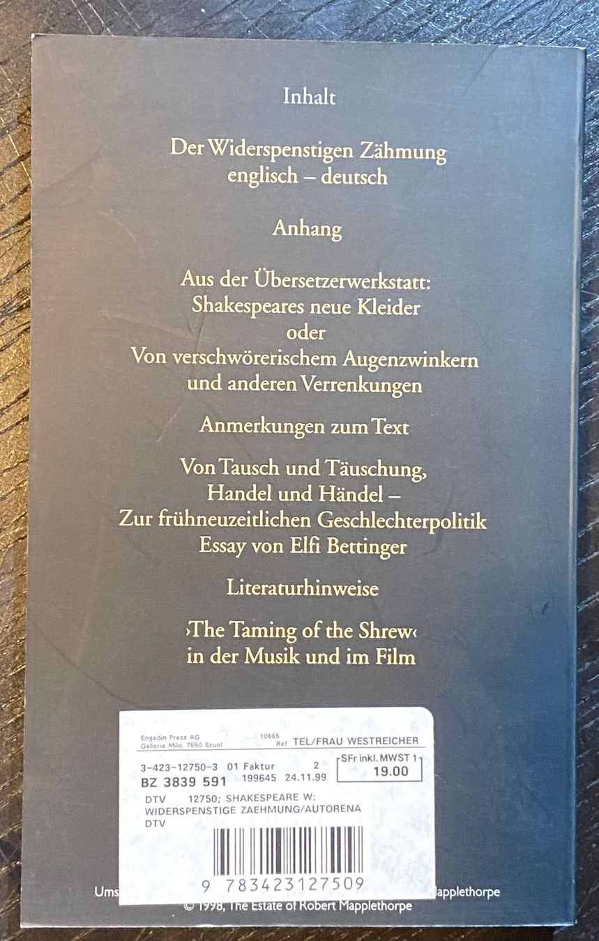 Libri: Die Wiederspenstigen Zähmung / Shakespeare – Usato da Zuerich venduto da SonderArt-Wertgut 6