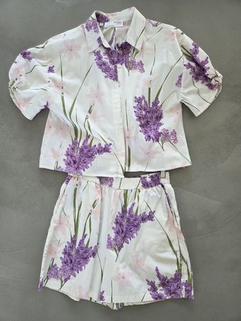 Sommer Set Selected Femme Gr.40 Blumenmuster Bluse+Shorts