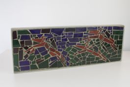 Abstraktes Mosaik signiert Bruno Weber 1978