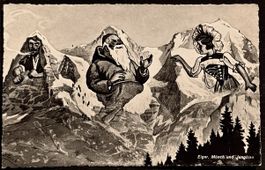 Foto-AK: Bergesichter: Eiger, Mönch,und Jungfrau, BE 1943