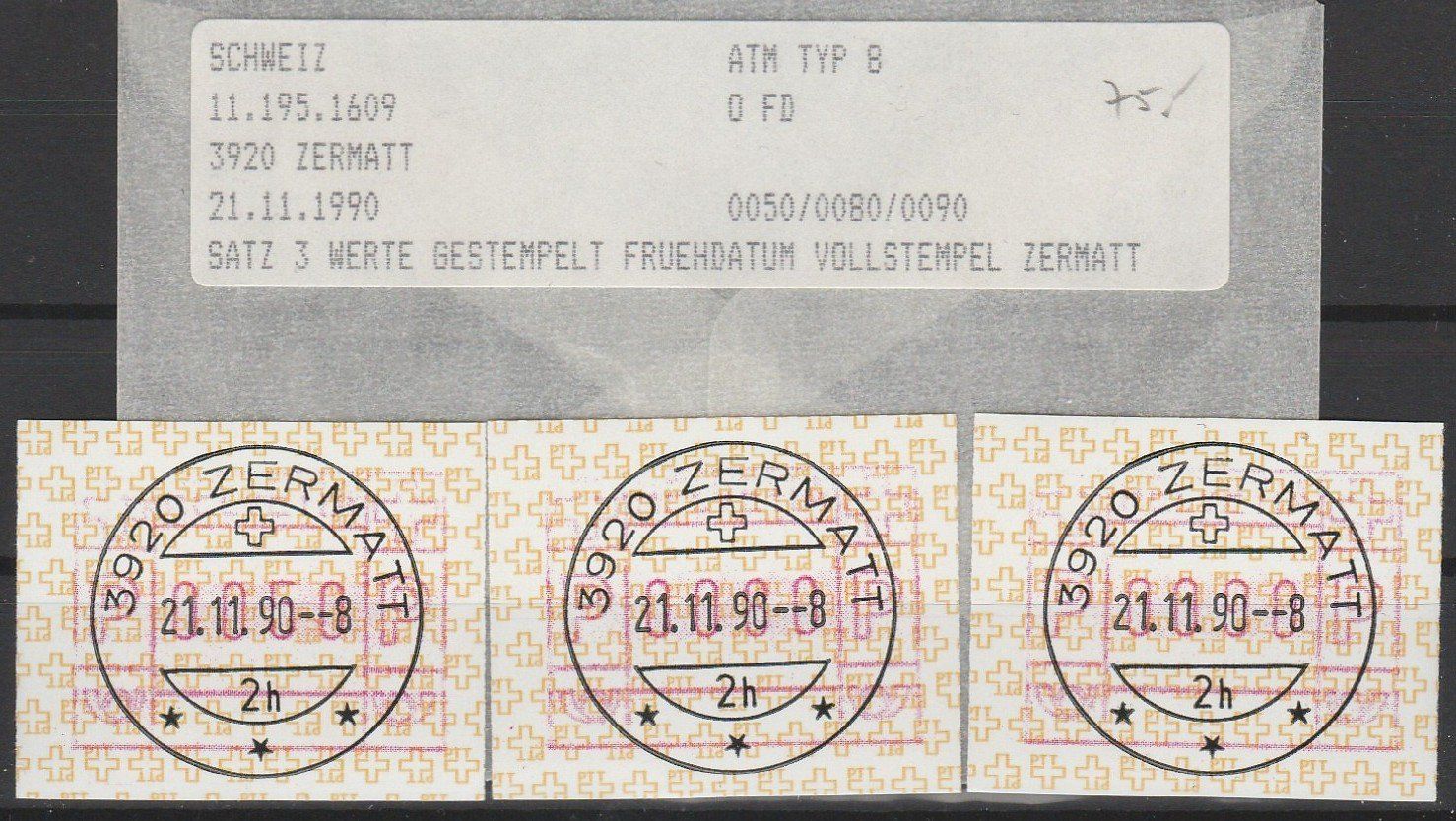 Alle Briefmarken: Frühdatum Nr. 8 Tastensatz Kat. 165.- – Gebraucht aus Oberglatt ZH von Wiedmi6