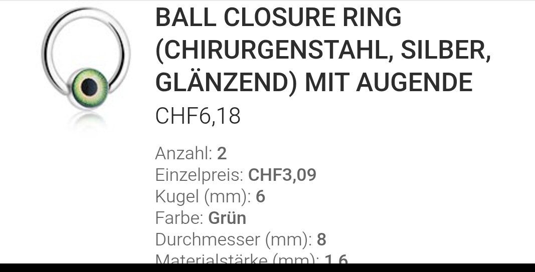 Piercingschmuck: Piercing für Frauen – Neu und originalverpackt aus Winznau von zap_y6wx