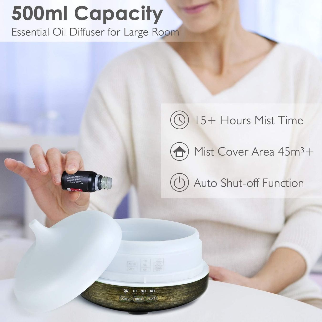 Aroma Diffuser 500 ml Ultraschall LED Metall Gold Nachtlicht (Neuf avec ...