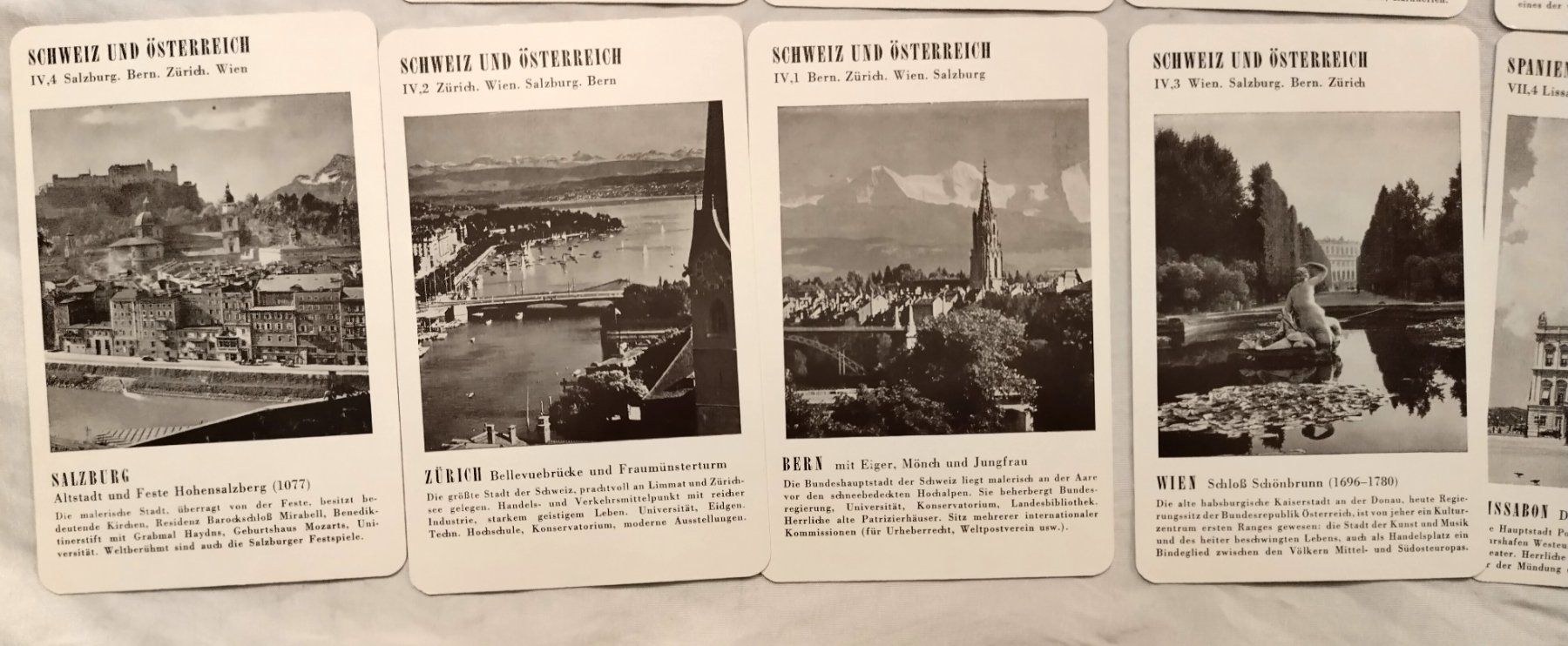 Ravensburger Giochi: Ravensburger Quartett "Städte Europas" ±1960 / 36 Karten – Usato da Bellach venduto da JingleJerry 4