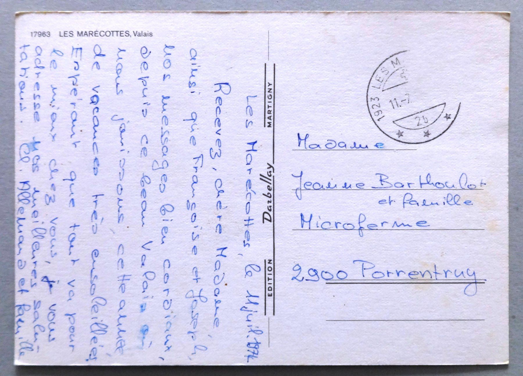 Cartoline postali: Les Marécottes – Difettoso da Fétigny venduto da Billy2miny 1