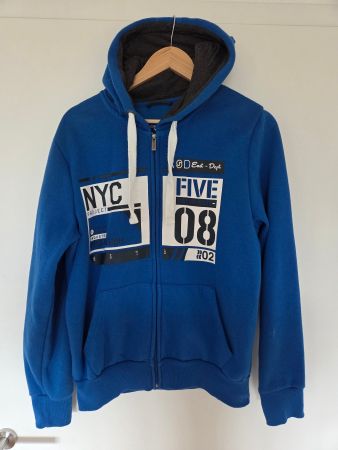 Primark Cedar Wood State Zip Hoodie Blau NYC Print Gr. M