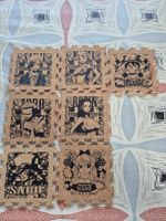 One Piece Untersetzer Kork mit Charakteren 7 Stk. Neu